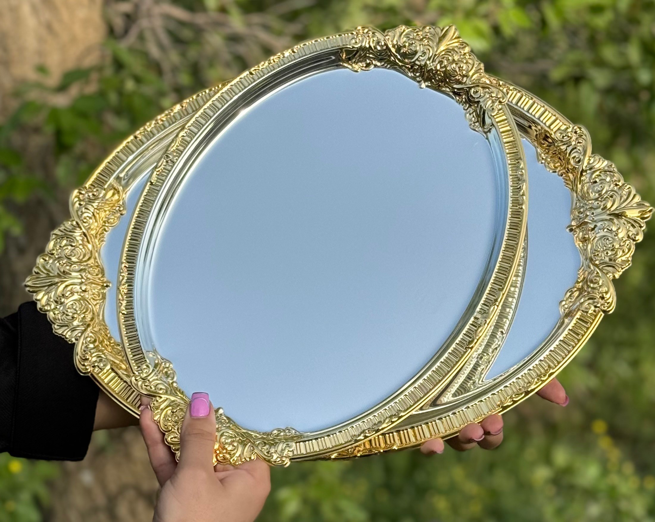 سینی پذیرایی zew home دو تیکه بیضی اماراتی